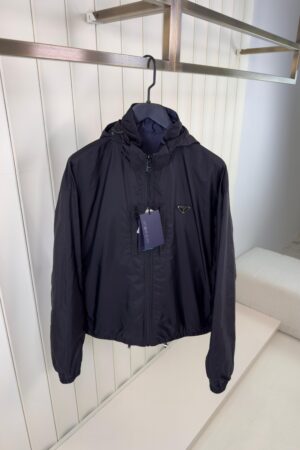 Prada Re-Nylon Reversible Jacket Black Blue